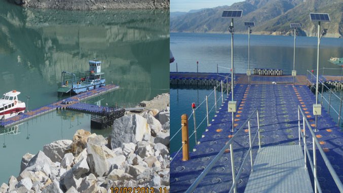 THDC FLOATING JETTY WITH SOLAR LAMP POSTS