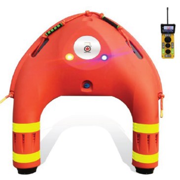 Remote Controlled Lifebuoy with handheld remote and warning lights